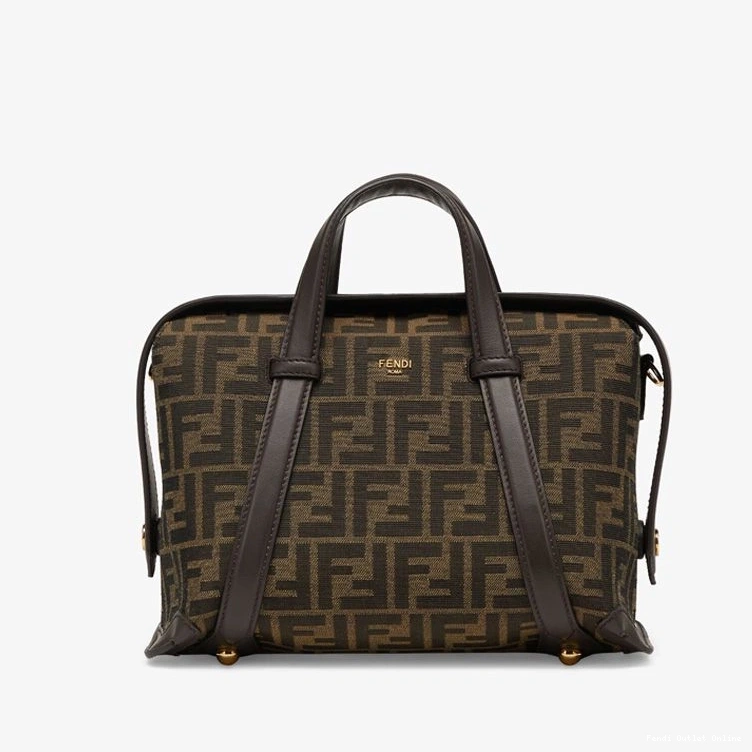 Affordable Brown FF Boston 365 Bag In Fendi Fabric Medium Motif 0824